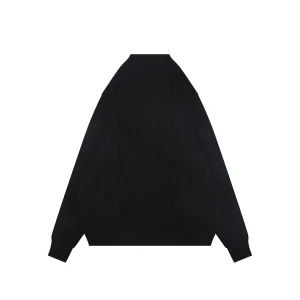 Ralph Lauren Cable-Knit Full-Zip Pony Logo Sweater Black Back view