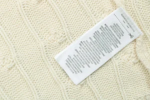 Ralph Lauren Cable-Knit Full-Zip Pony Logo Sweater Beige Wash label