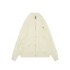 Ralph Lauren Cable-Knit Full-Zip Pony Logo Sweater (Beige/Black/Grey)