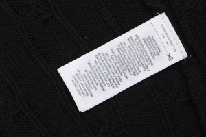 Ralph Lauren Cable-Knit Full-Zip Pony Logo Sweater Black Wash label