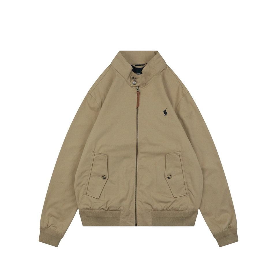 Ralph Lauren Pony Embroidered Harrington Jacket Khaki Front view
