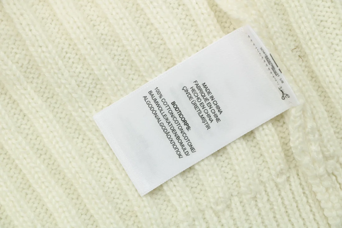 Ralph Lauren Pony Embroidered Ribbed Half-Zip Turtleneck Sweater Beige Wash label