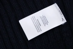 Ralph Lauren Pony Embroidered Ribbed Half-Zip Turtleneck Sweater Black Wash label