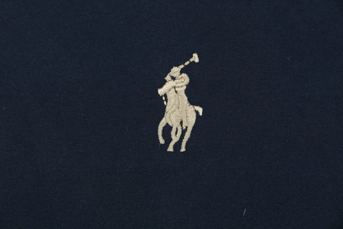 Ralph Lauren Pony Logo Plaid-Lined Cotton Harrington Jacket Navy Brand