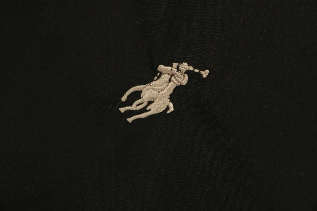 Ralph Lauren Pony Logo Plaid-Lined Cotton Harrington Jacket Black Brand