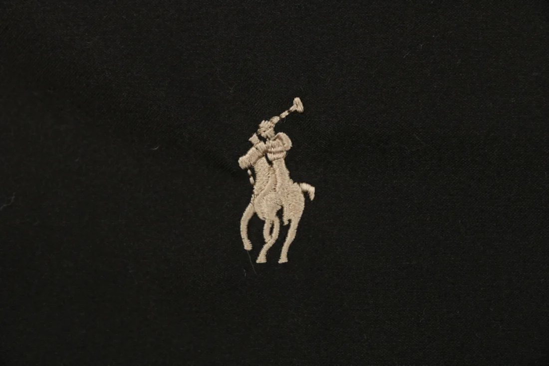 Ralph Lauren Pony Logo Plaid-Lined Cotton Harrington Jacket Black Brand