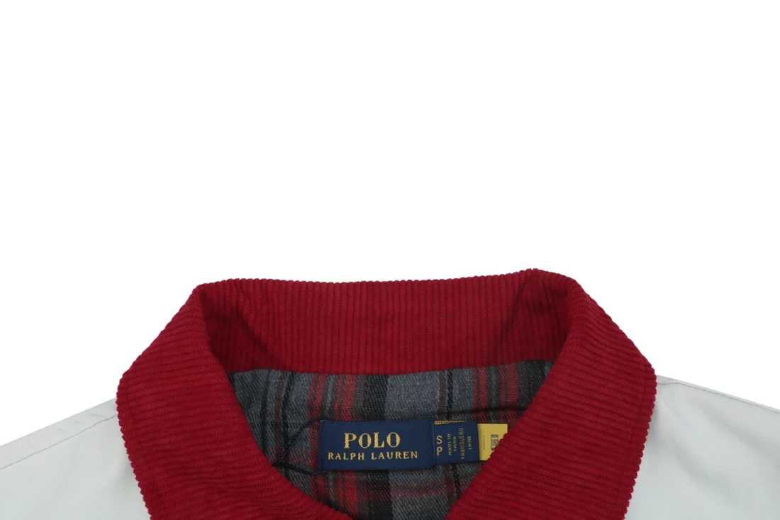 Ralph Lauren Pony Logo Red Collar Harrington Jacket Collar