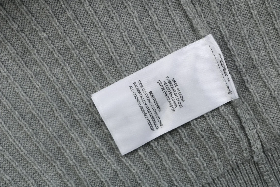 Ralph Lauren Pony Logo Ribbed Full-Zip Sweater Jacket Grey Wash label