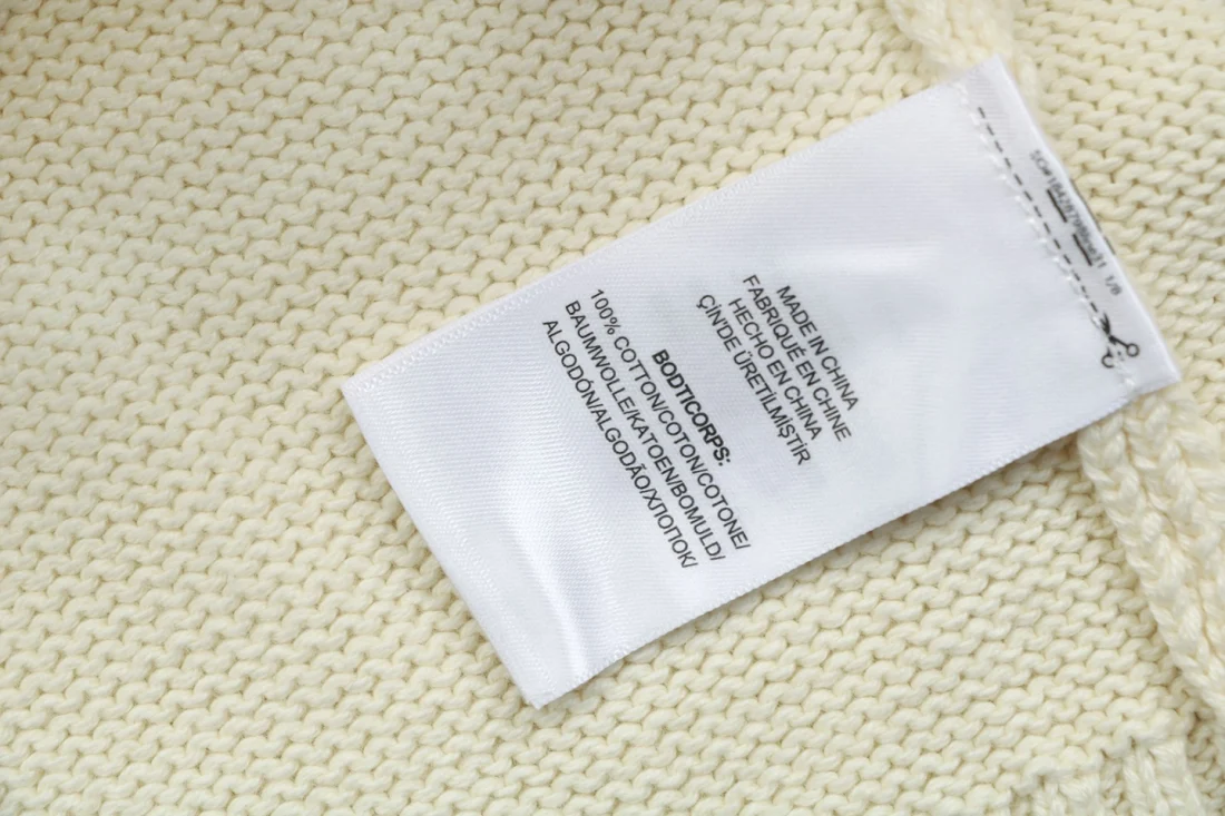 Ralph Lauren Pony Logo Ribbed Mock Neck Half-Zip Cotton Sweater Beige Wash label