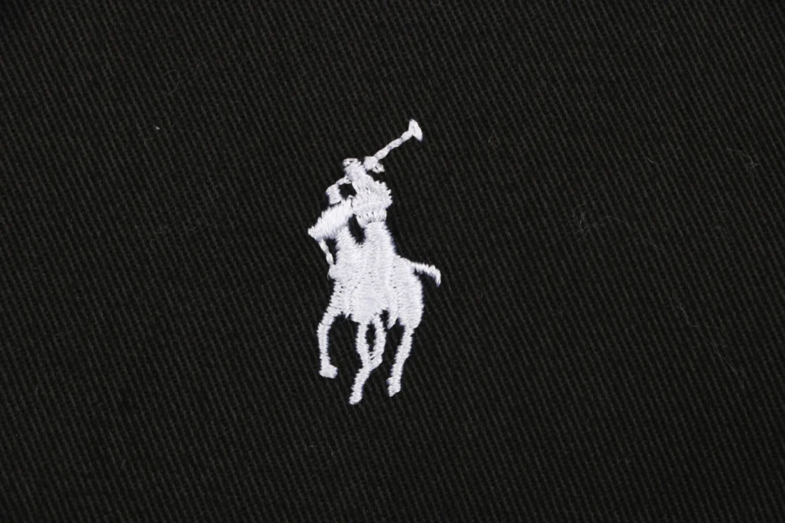 Ralph Lauren Pony Logo Script Embroidered Black Harrington Jacket Brand