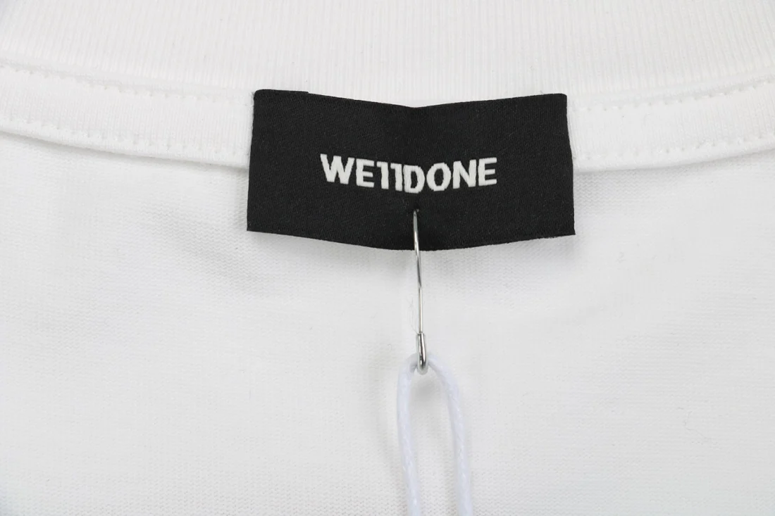 We11done Colorblock Logo Print Shirt White Brand label