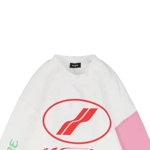 We11done Colorblock Logo Print Shirt White