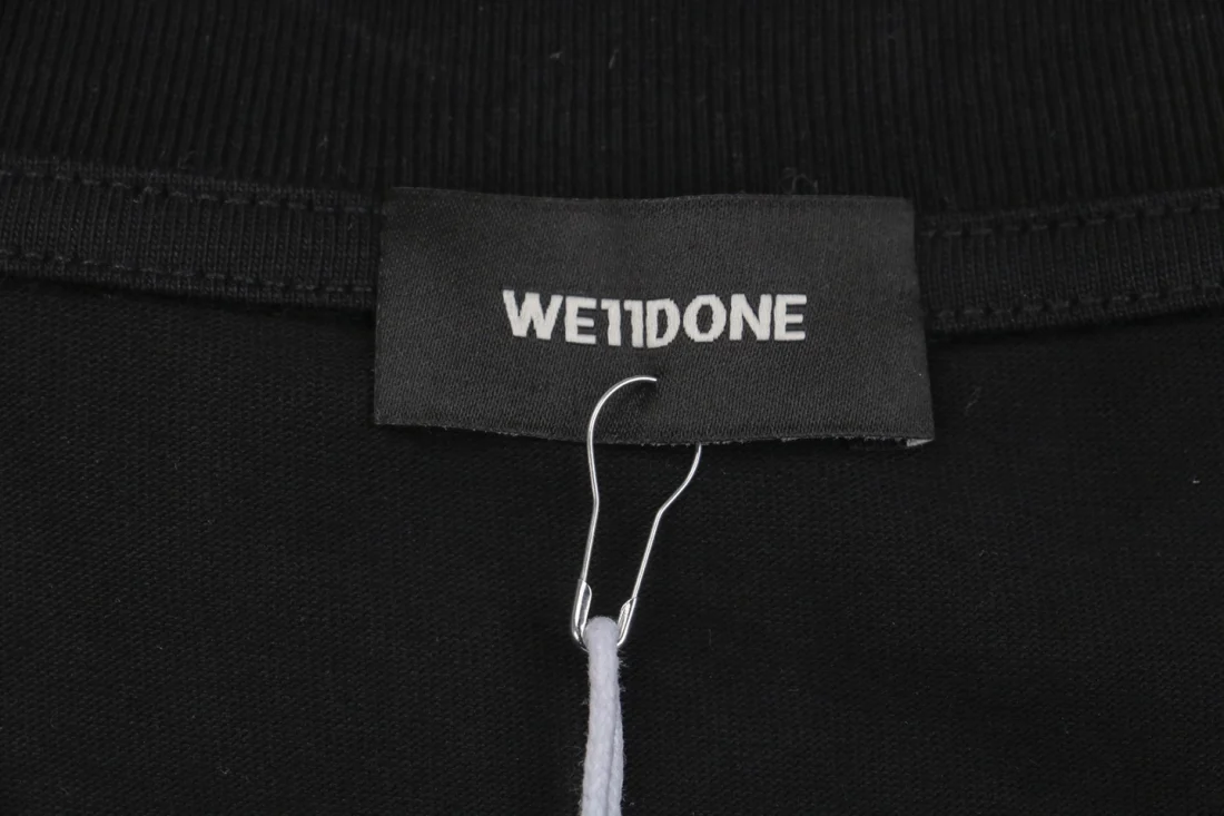 We11done Colorblock Logo Print Shirt Black Brand label