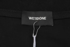 We11done Colorblock Logo Print Shirt Black Brand label