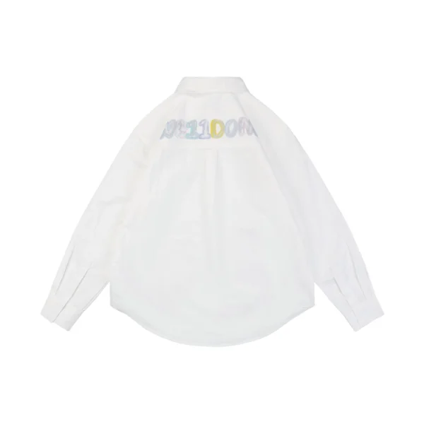 We11done Crayon Logo Print Shirt White Back view