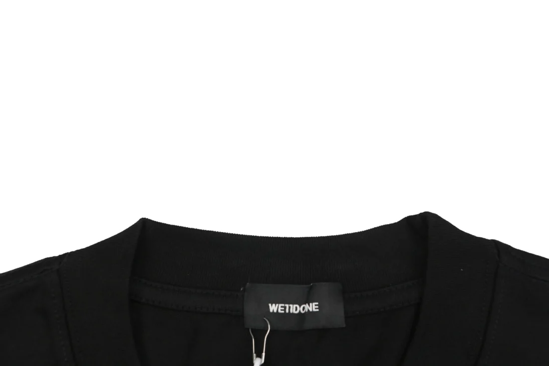We11done Flame Barrage Graphic Shirt Black Collar