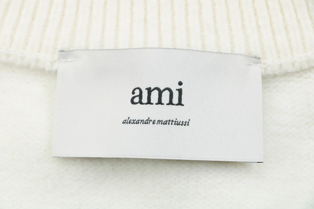 AMI Paris Ami de Coeur Heart Logo Button-Up Cardigan Brand label