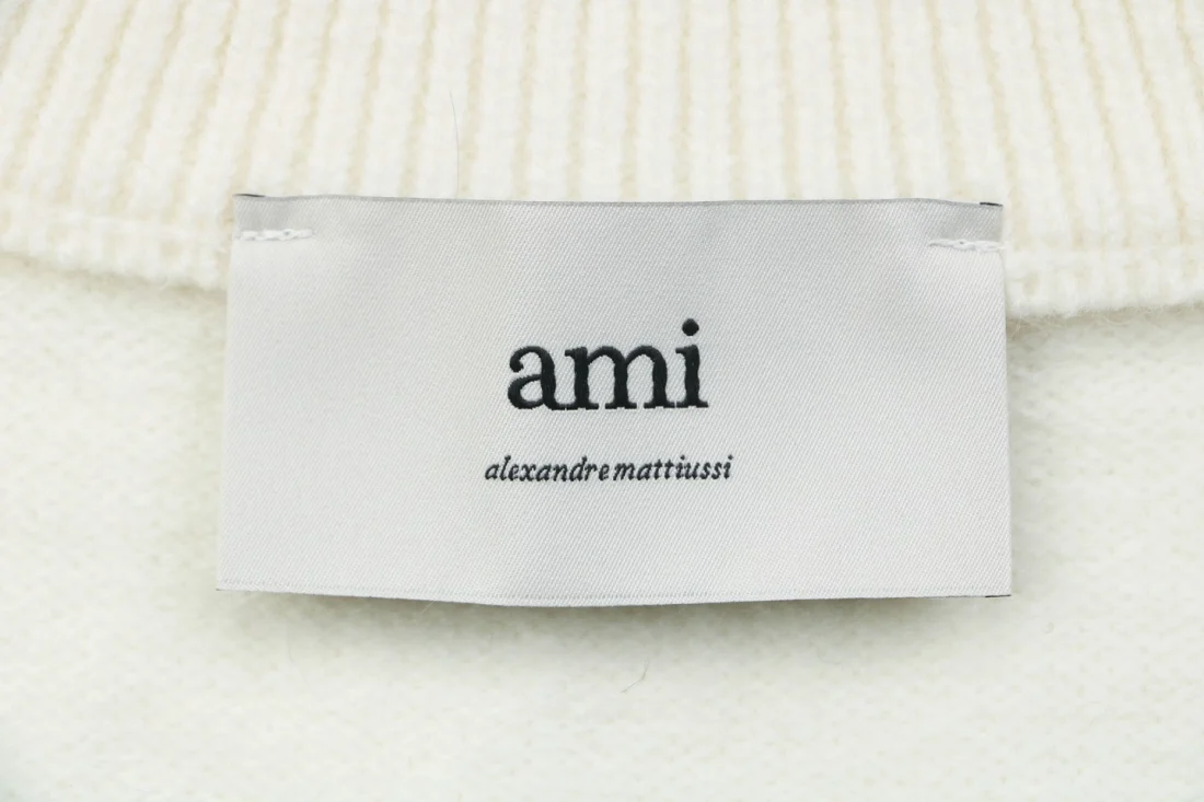 AMI Paris Ami de Coeur Heart Logo V-Neck Cardigan Brand label