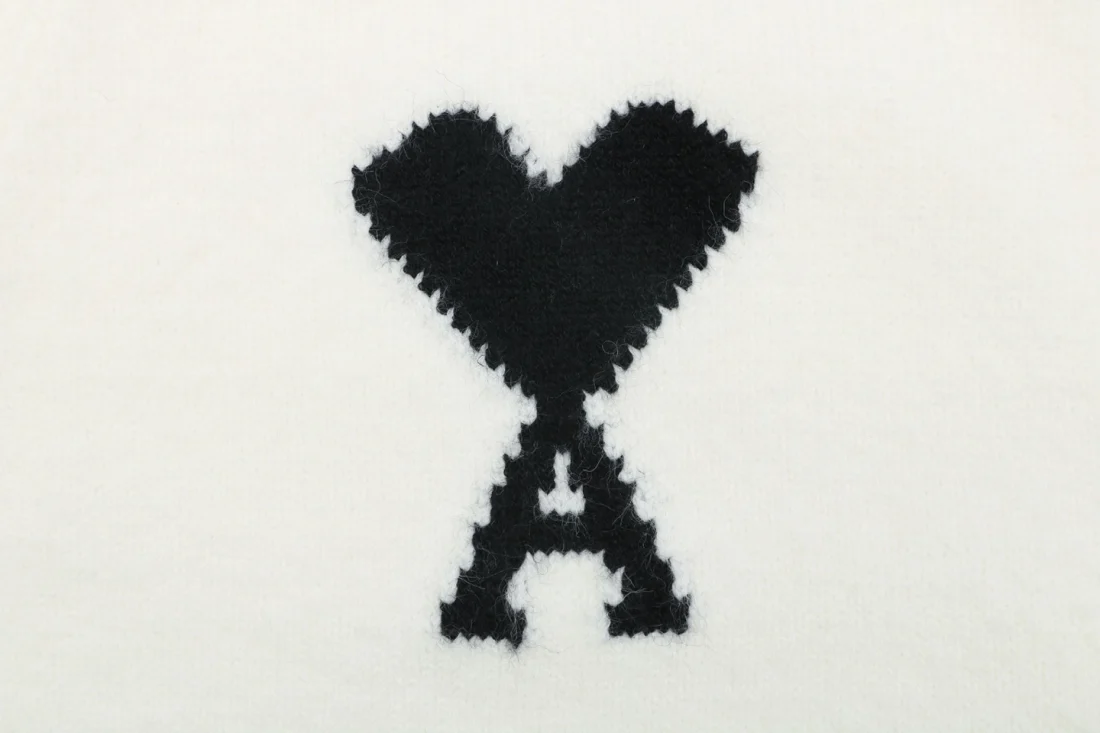 AMI Paris Ami de Coeur Heart Logo V-Neck Cardigan Brand