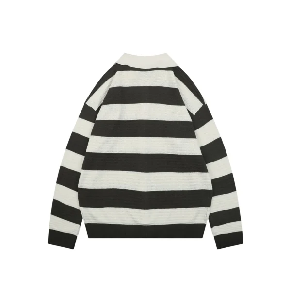 AMI Paris Ami de Coeur Striped Knit Polo Cardigan Back view