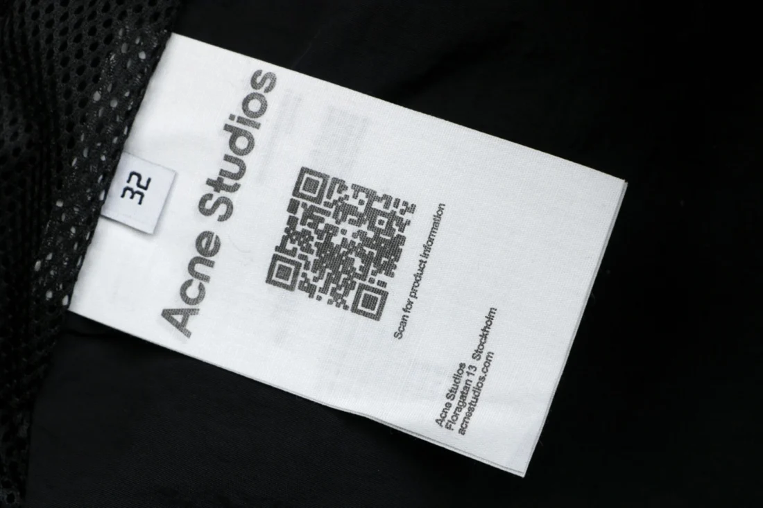 Acne Studios Tonal Logo Zip-Up Jacket Wash label