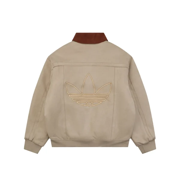 Adidas Originals Suede-Look Corduroy Collar Embroidered Jacket Back view