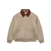 Adidas Originals Suede-Look Corduroy Collar Embroidered Jacket