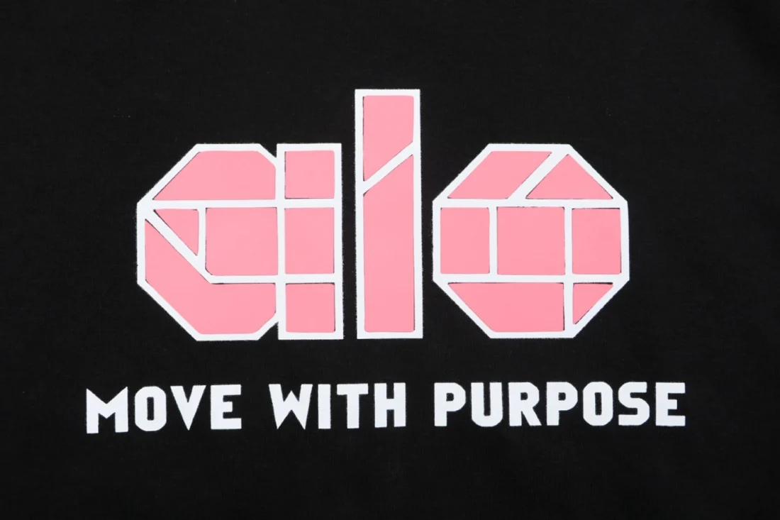 Alo Move With Purpose Logo Print Crewneck Sweatshirt Black Front Print
