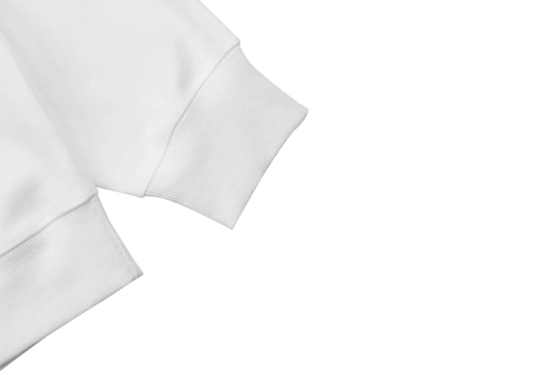 Alo Move With Purpose Logo Print Crewneck Sweatshirt White Cuff