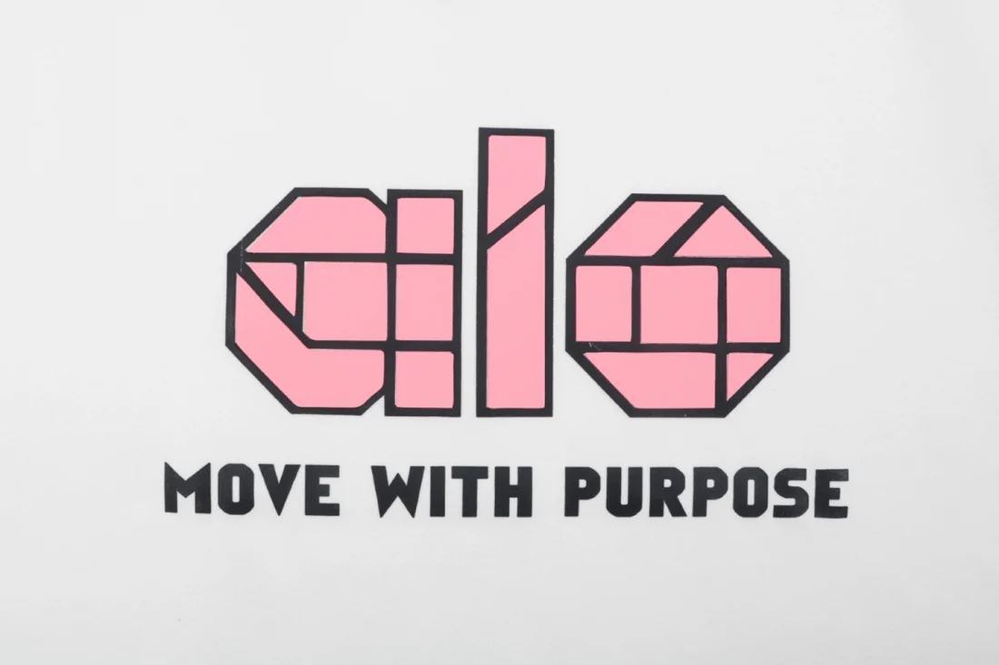 Alo Move With Purpose Logo Print Crewneck Sweatshirt White Front Print