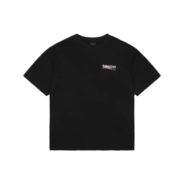 Balenciaga Distressed Logo Graphic Oversized Cotton T-Shirt Front view