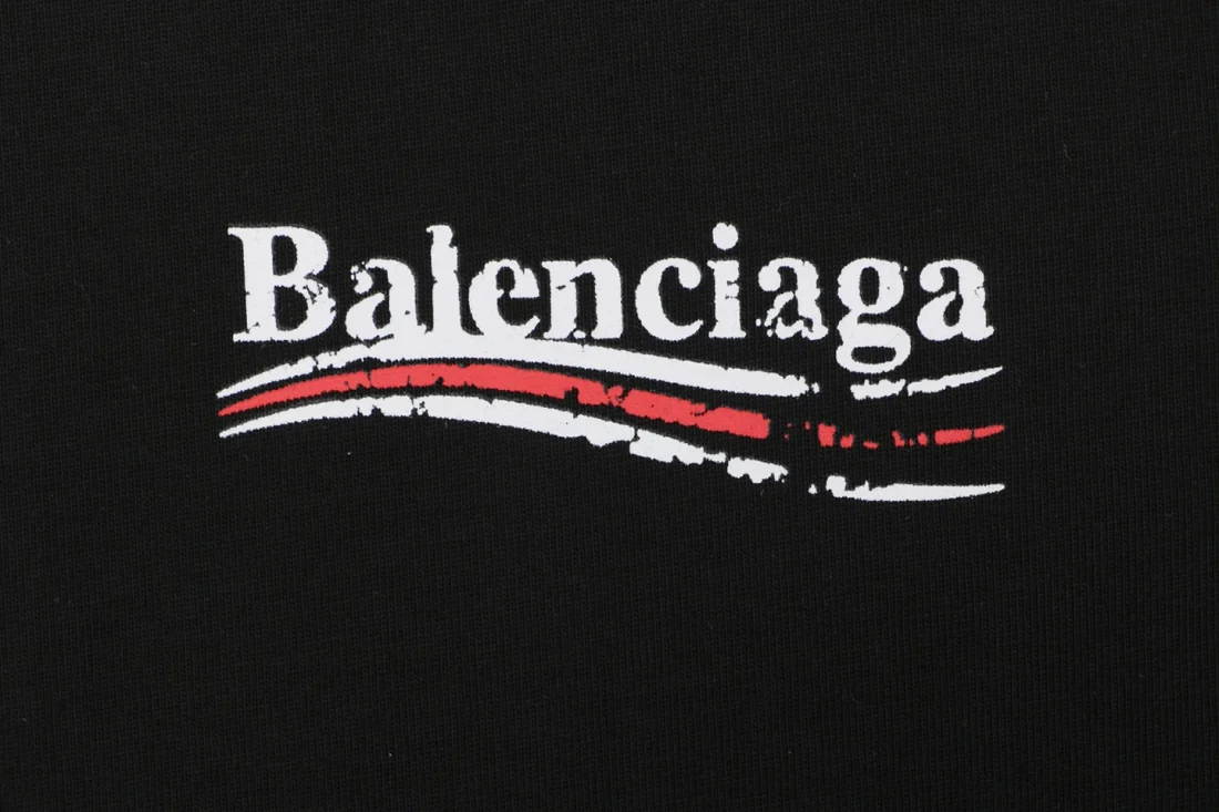 Balenciaga Distressed Logo Graphic Oversized Cotton T-Shirt Brand Print