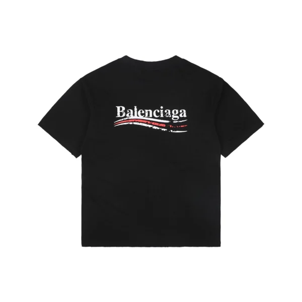 Balenciaga Distressed Logo Graphic Oversized Cotton T-Shirt Back view
