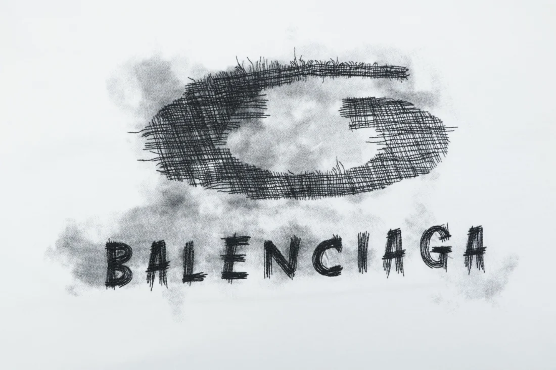Balenciaga Smoke Ring Logo Oversized Shirt White Front Brand