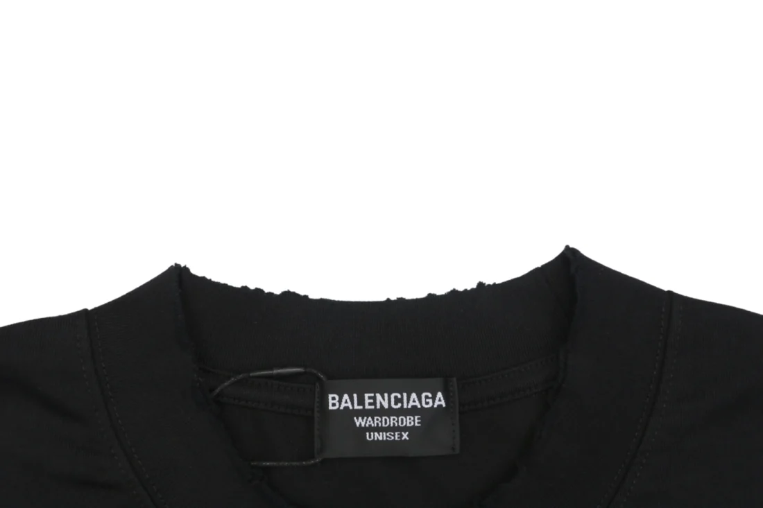 Balenciaga Smoke Ring Logo Oversized Shirt Black Collar