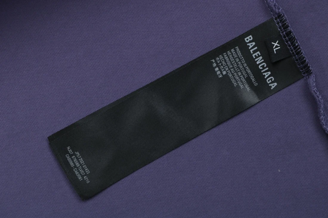 Balenciaga Smoke Ring Logo Oversized Shirt Navy Wash label