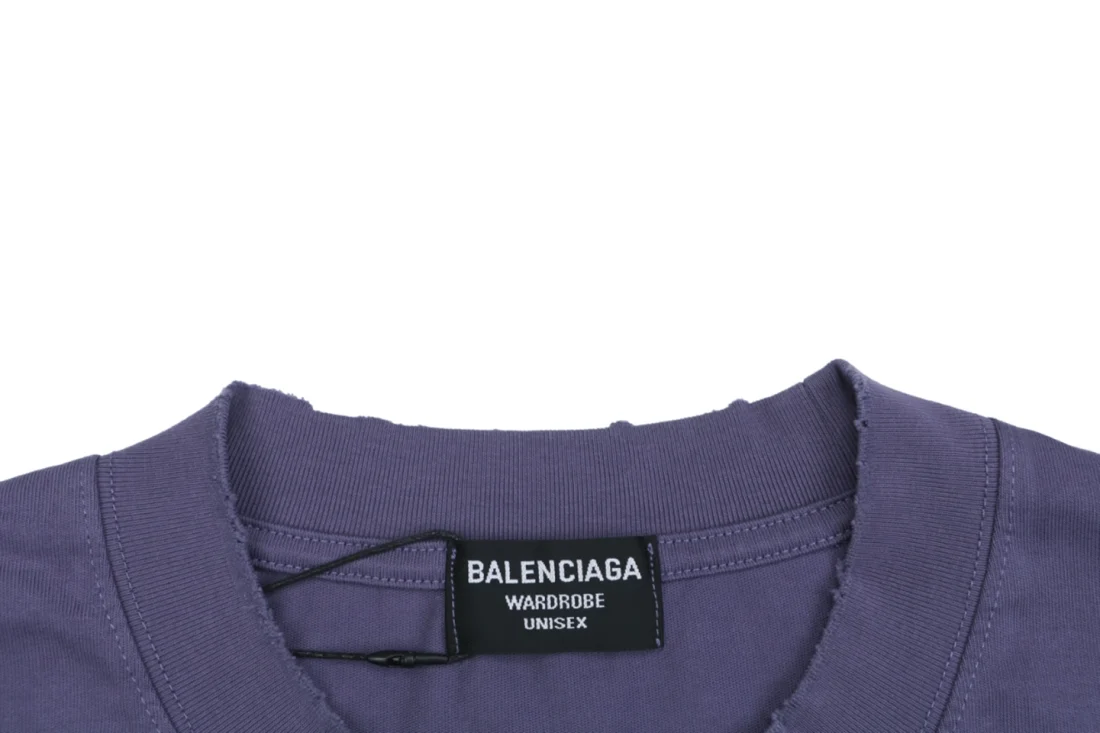Balenciaga Smoke Ring Logo Oversized Shirt Navy Collar