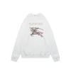 Burberry Check Equestrian Knight Embroidered Oversized Sweatshirt (White/Black)