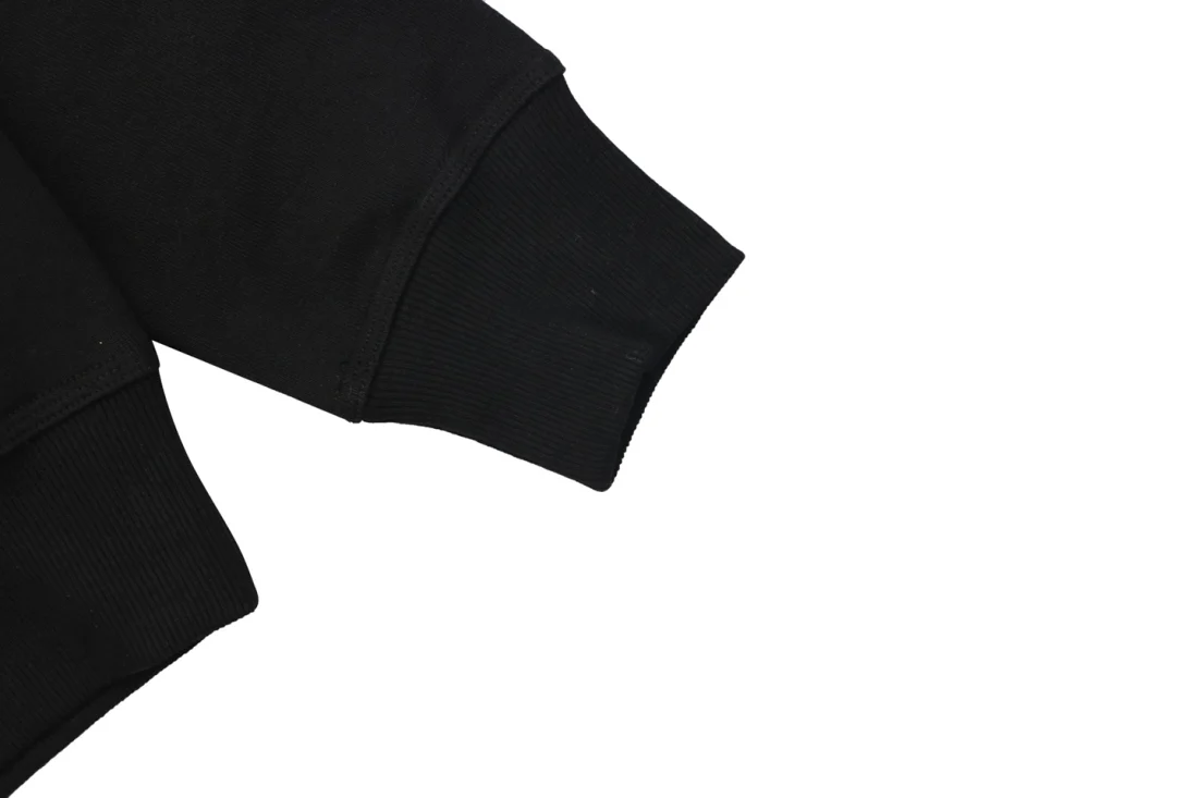 Burberry Check Equestrian Knight Embroidered Oversized Sweatshirt Black Cuff