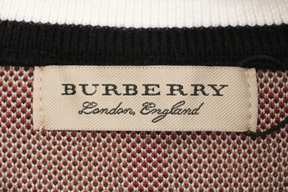 Burberry Check Full-Zip Knit Jacket Brown Brand label