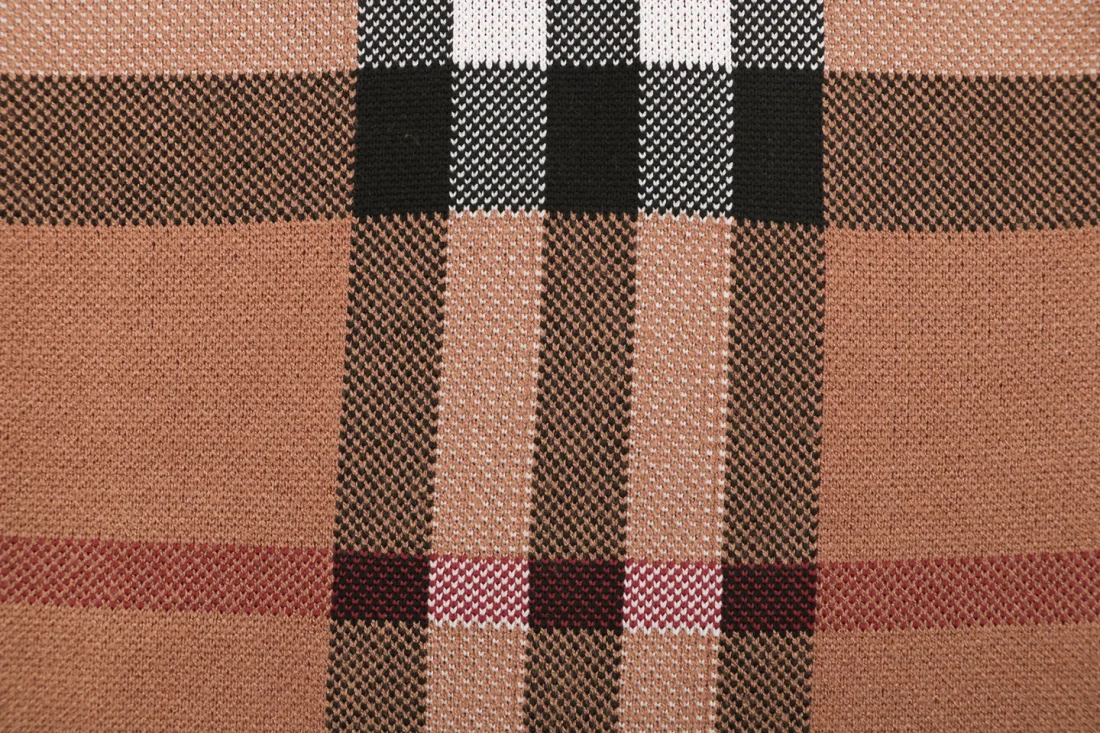 Burberry Check Full-Zip Knit Jacket Brown