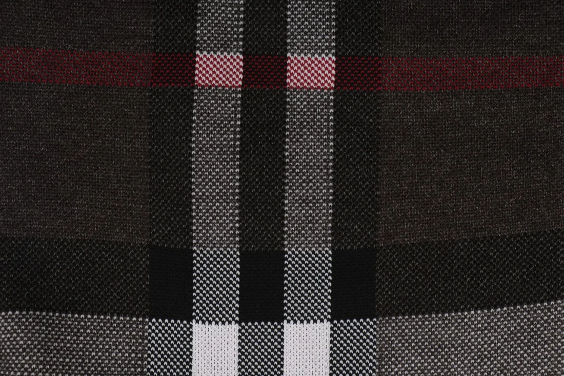 Burberry Check Full-Zip Knit Jacket Black