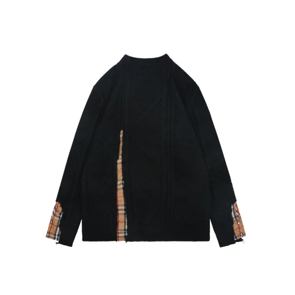 Burberry Check Panel Layered Cable-Knit Sweater Front view