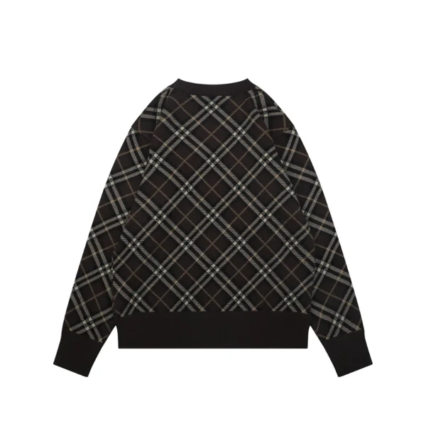 Burberry Check Pattern Crewneck Sweater Back view