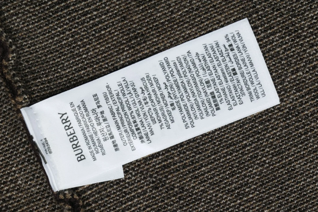 Burberry Check Pattern Crewneck Sweater Wash label
