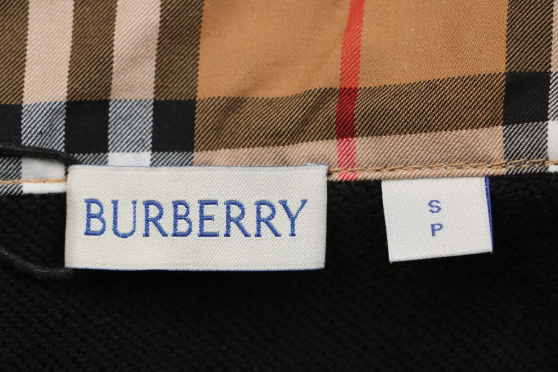 Burberry Equestrian Knight Check Half-Zip Sweatshirt Black Brand label