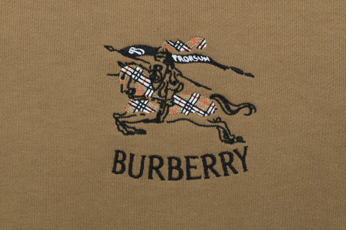 Burberry Equestrian Knight Check Half-Zip Sweatshirt Brown Brand