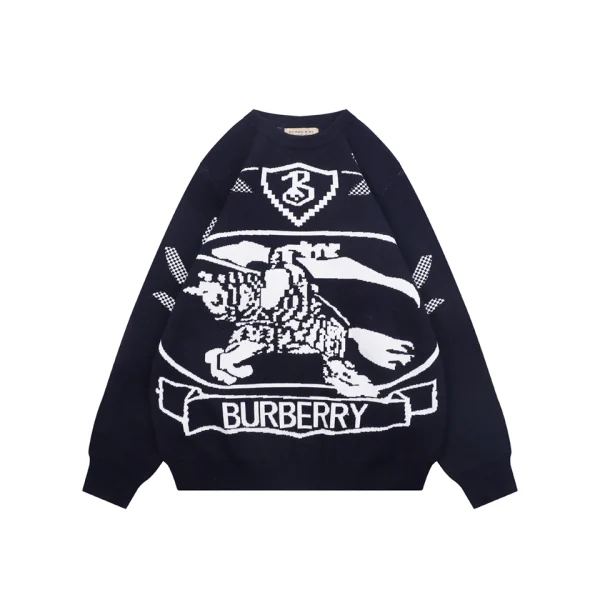 Burberry Equestrian Knight Laurel Graphic Crewneck Sweater Front view