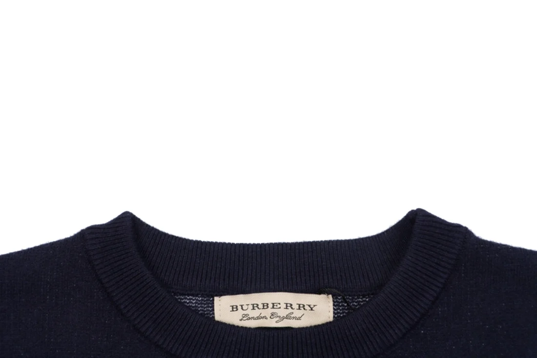 Burberry Equestrian Knight Laurel Graphic Crewneck Sweater Collar