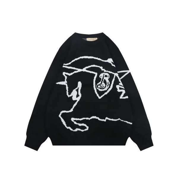 Burberry Equestrian Knight Line Art Crewneck Sweater Front view